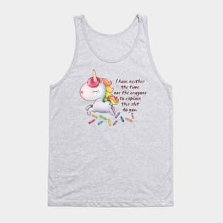 Snarkles the Unicorn: "Explanations" Tank Top